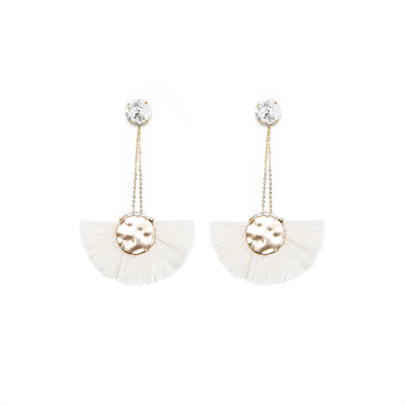 White hot sale fan earrings