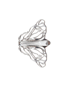Silkworm Moth Metal Hair Clip with Openwork Veins
