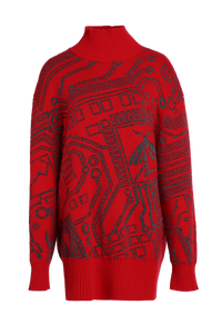 Mechanical Pulse Pullover Knit Sweater