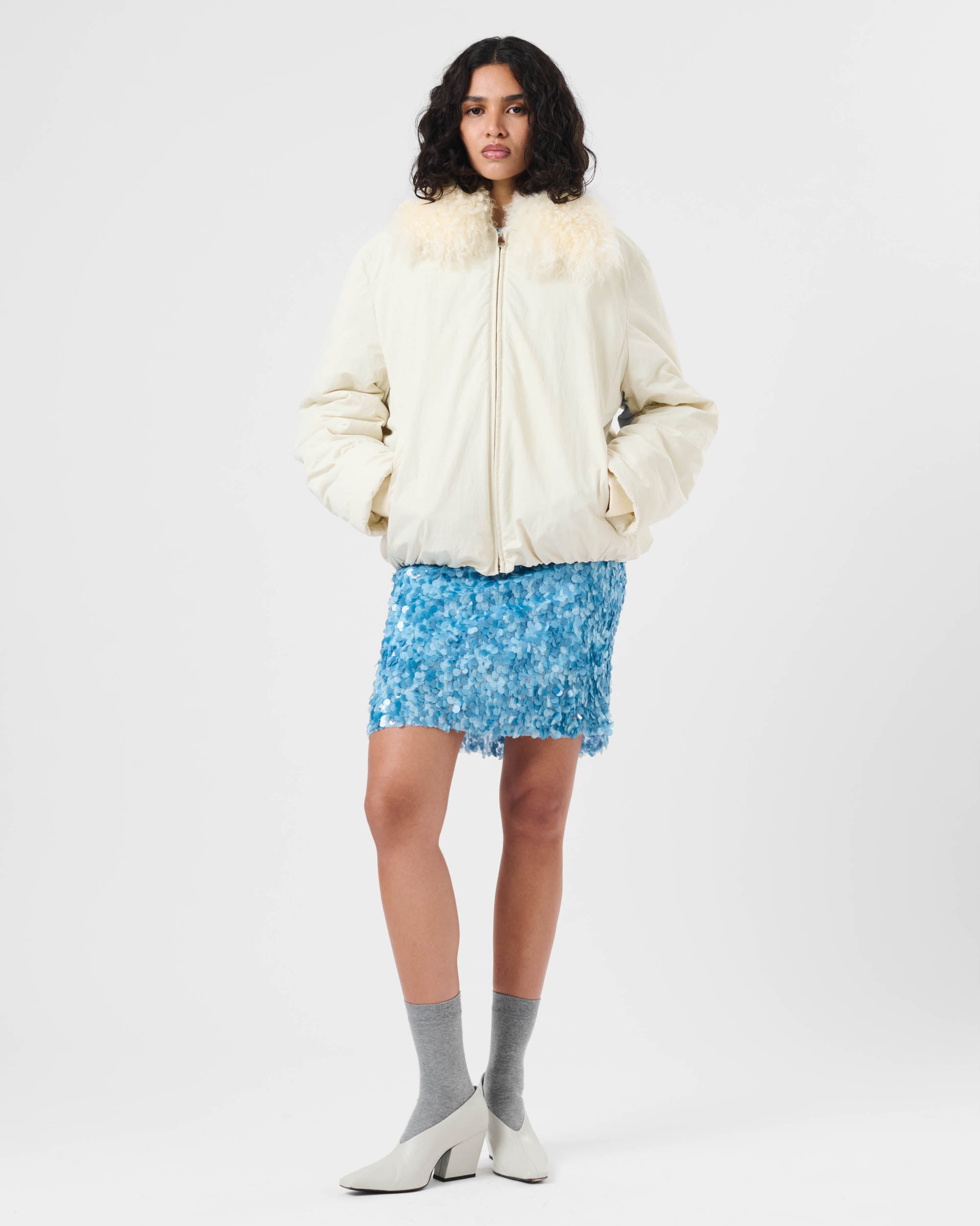 Shearling Collar Puffer