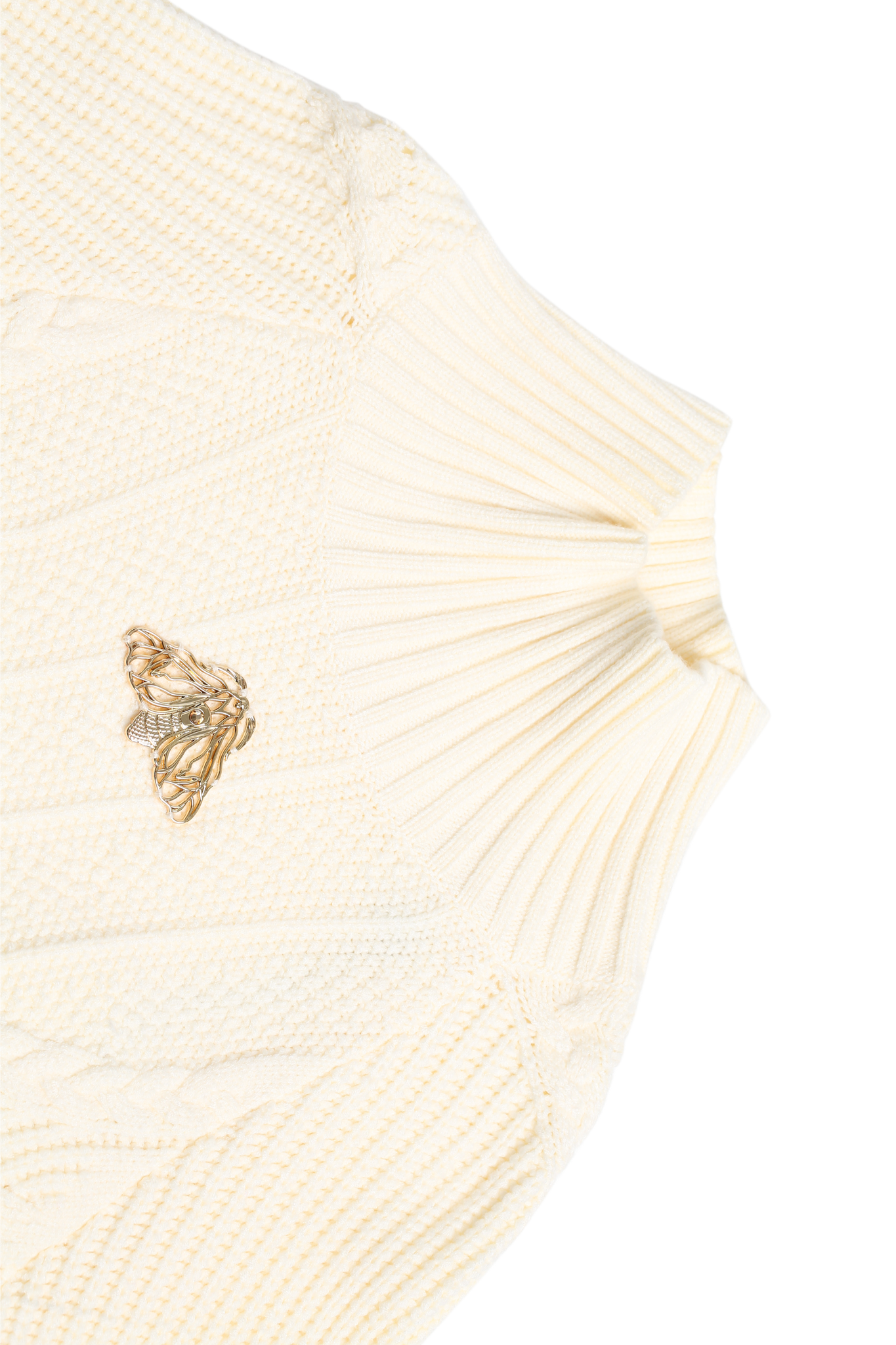Gold Moth Vein Diamond-Embellished Knit Jumper