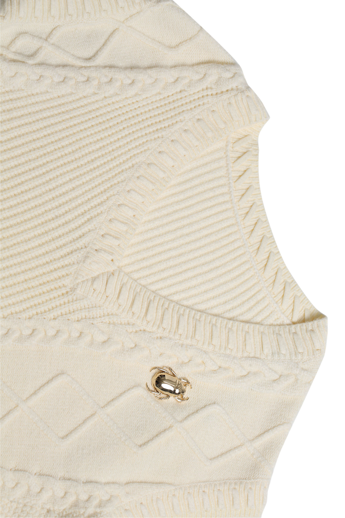 St. Beetle Metallic V-Neck Knit Vest