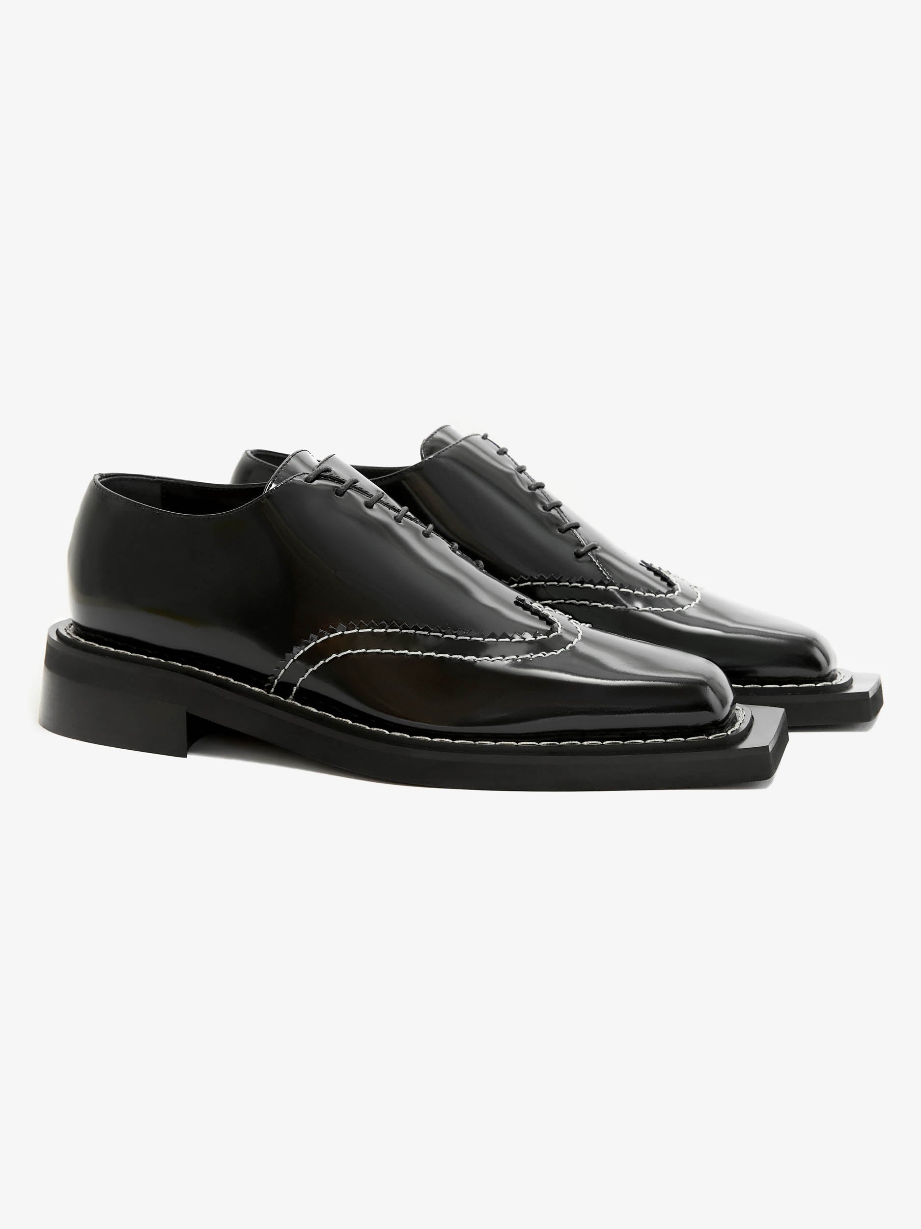 Contrast Stitch Leather Brogues