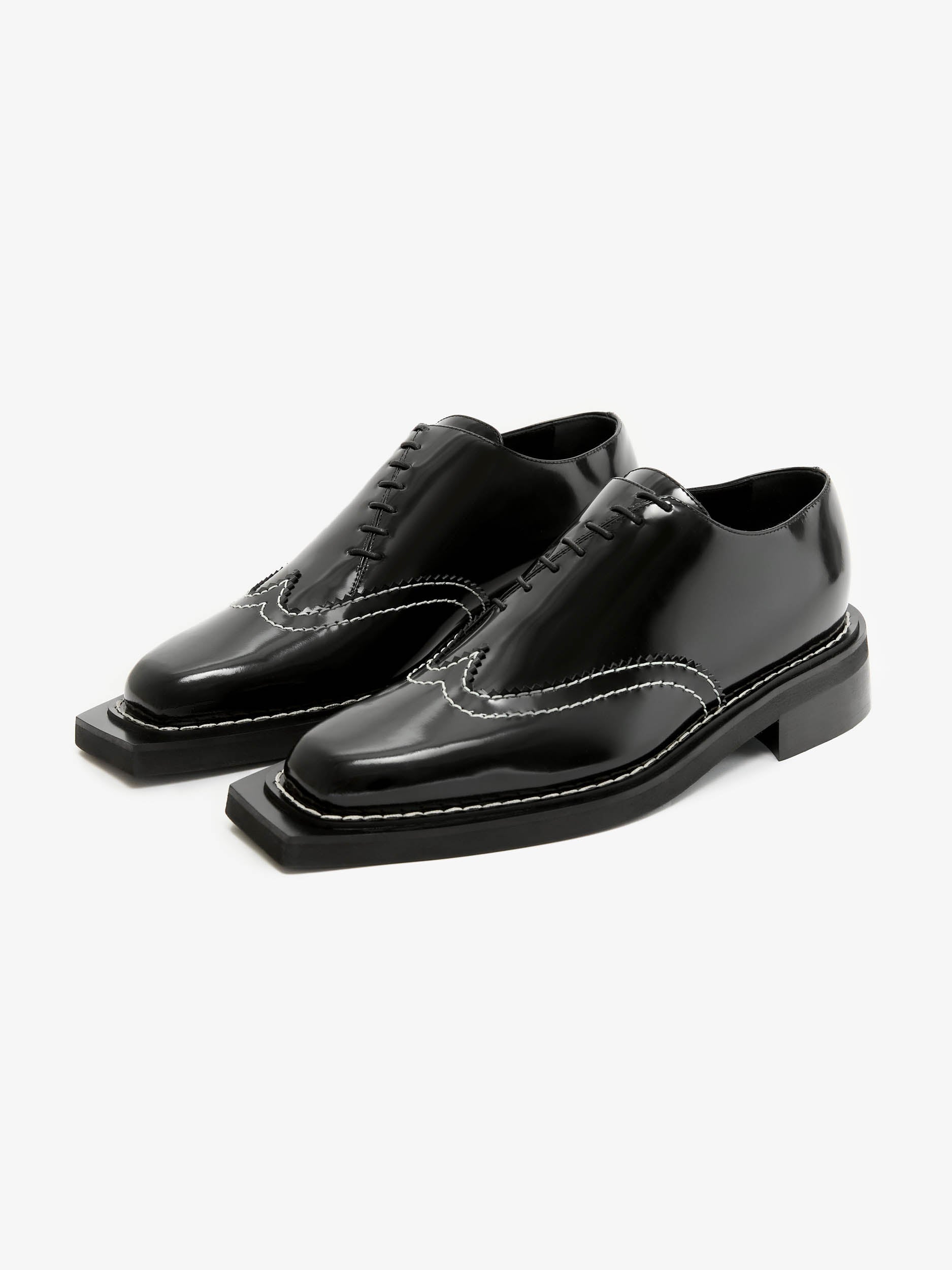 Contrast Stitch Leather Brogues