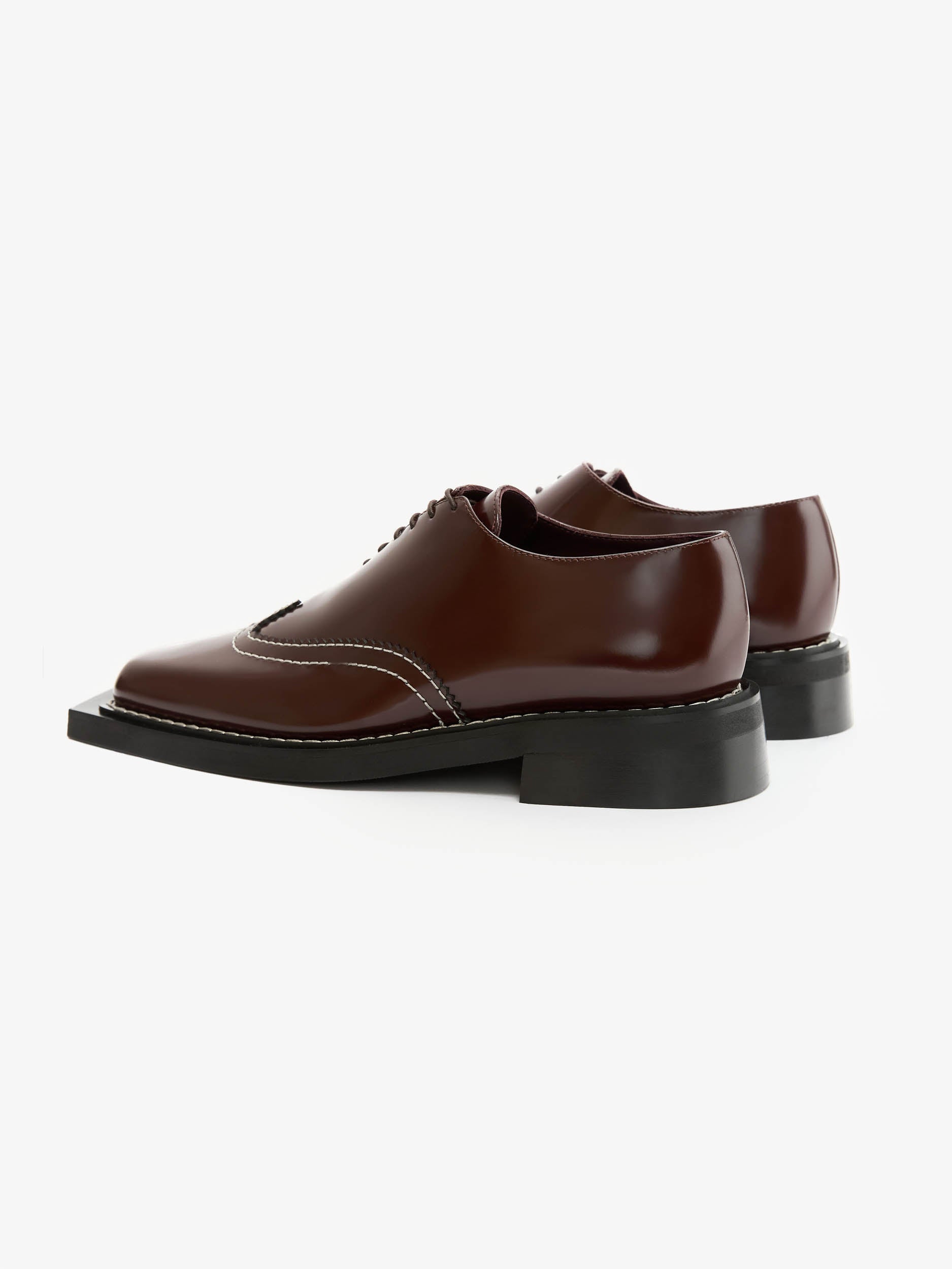 Contrast Stitch Leather Brogues