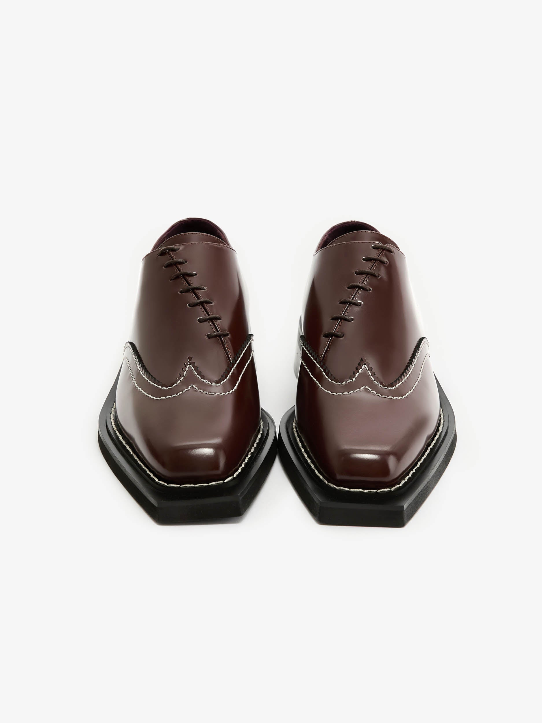 Contrast Stitch Leather Brogues