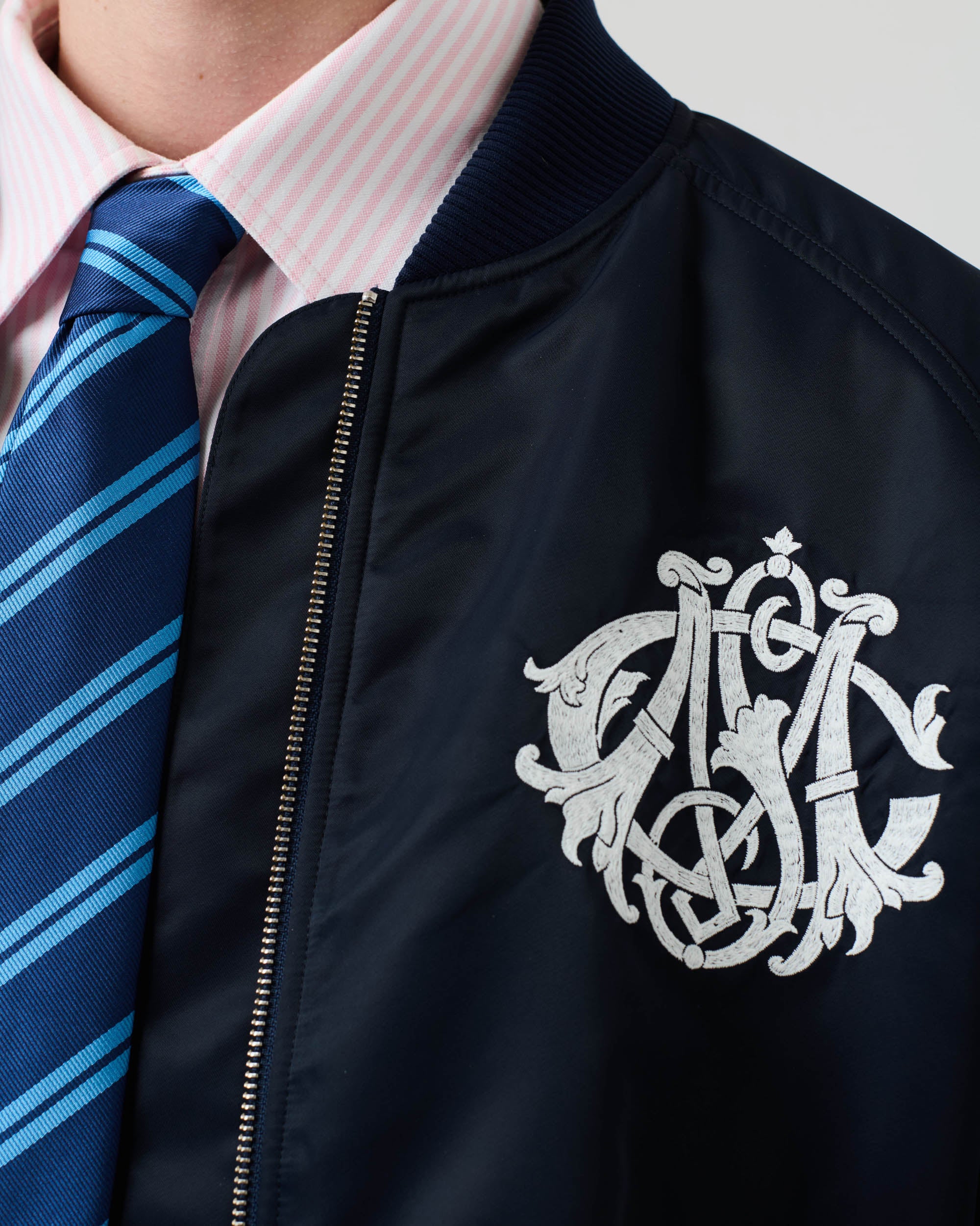 Nylon Crest Bomber Jacket