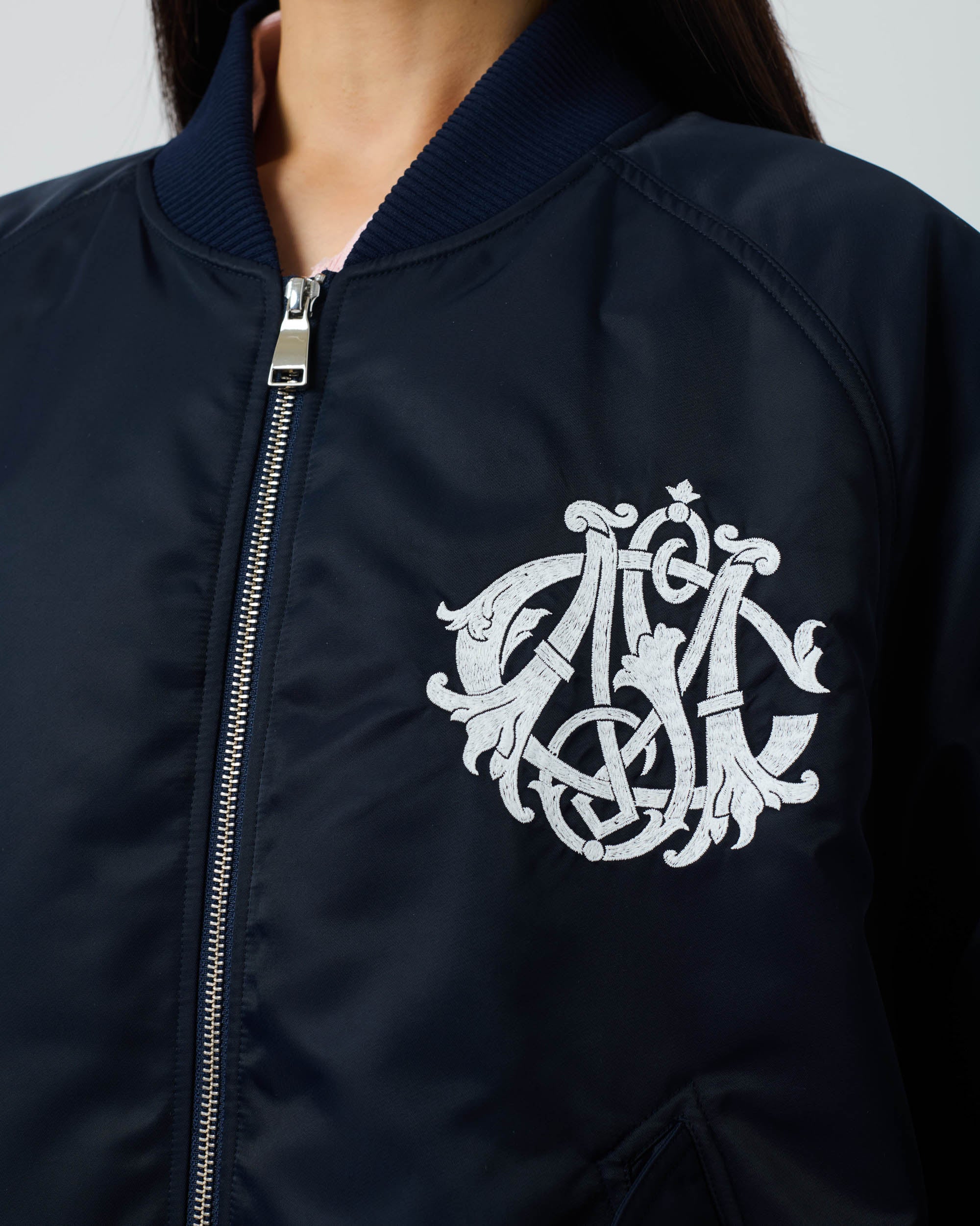 Nylon Crest Bomber Jacket