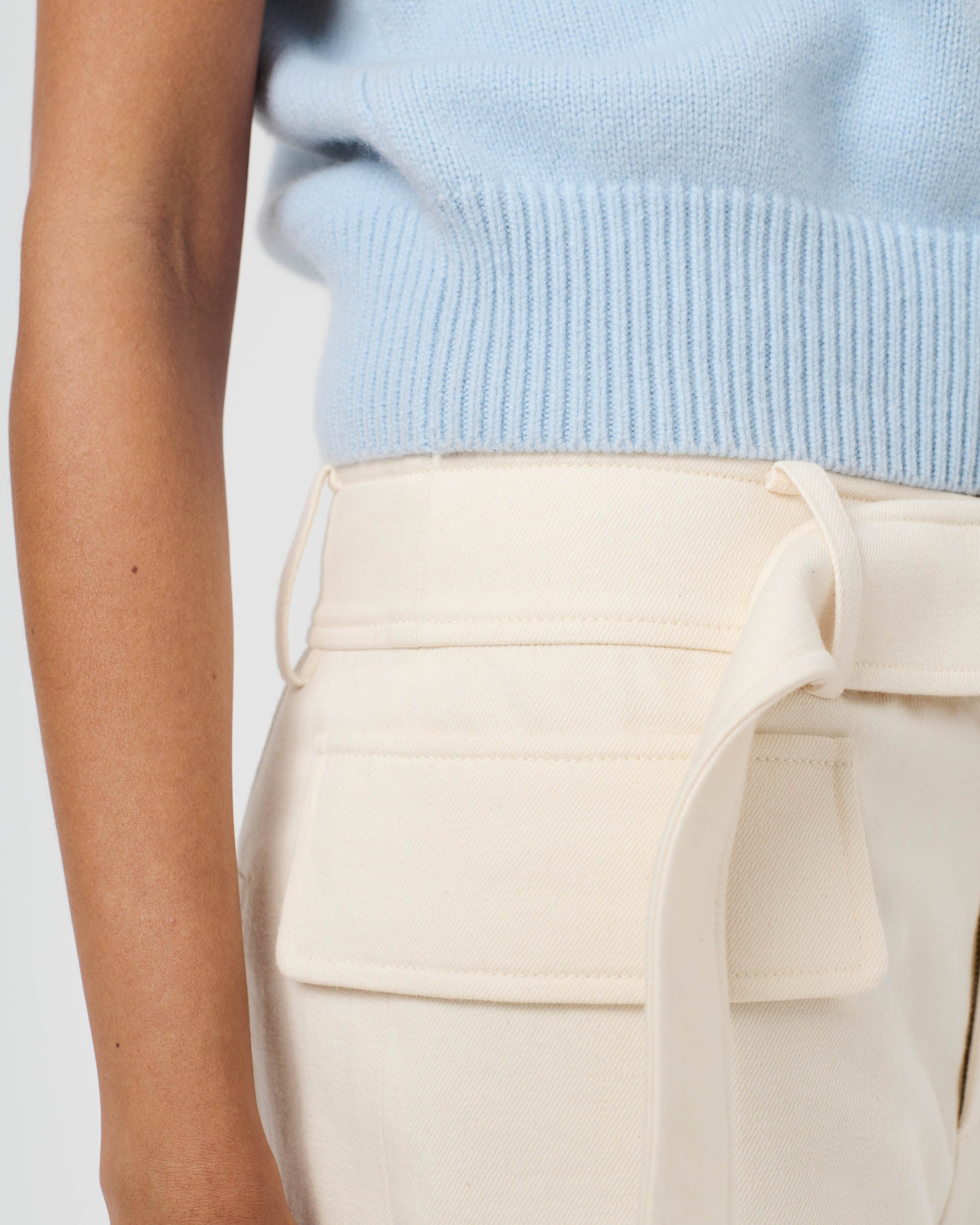 Wide Leg Tab Trousers