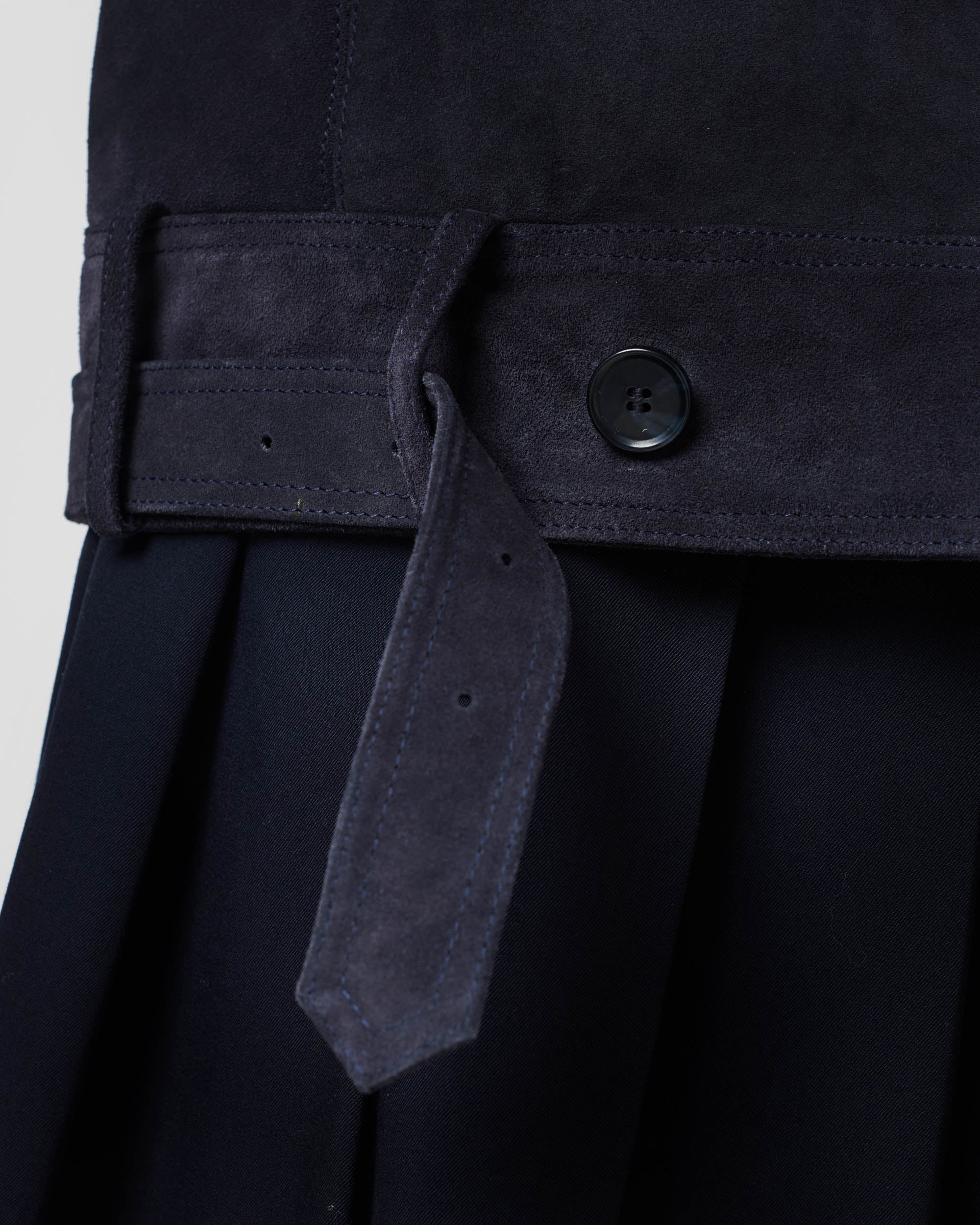 Suede Biker Trench Jacket