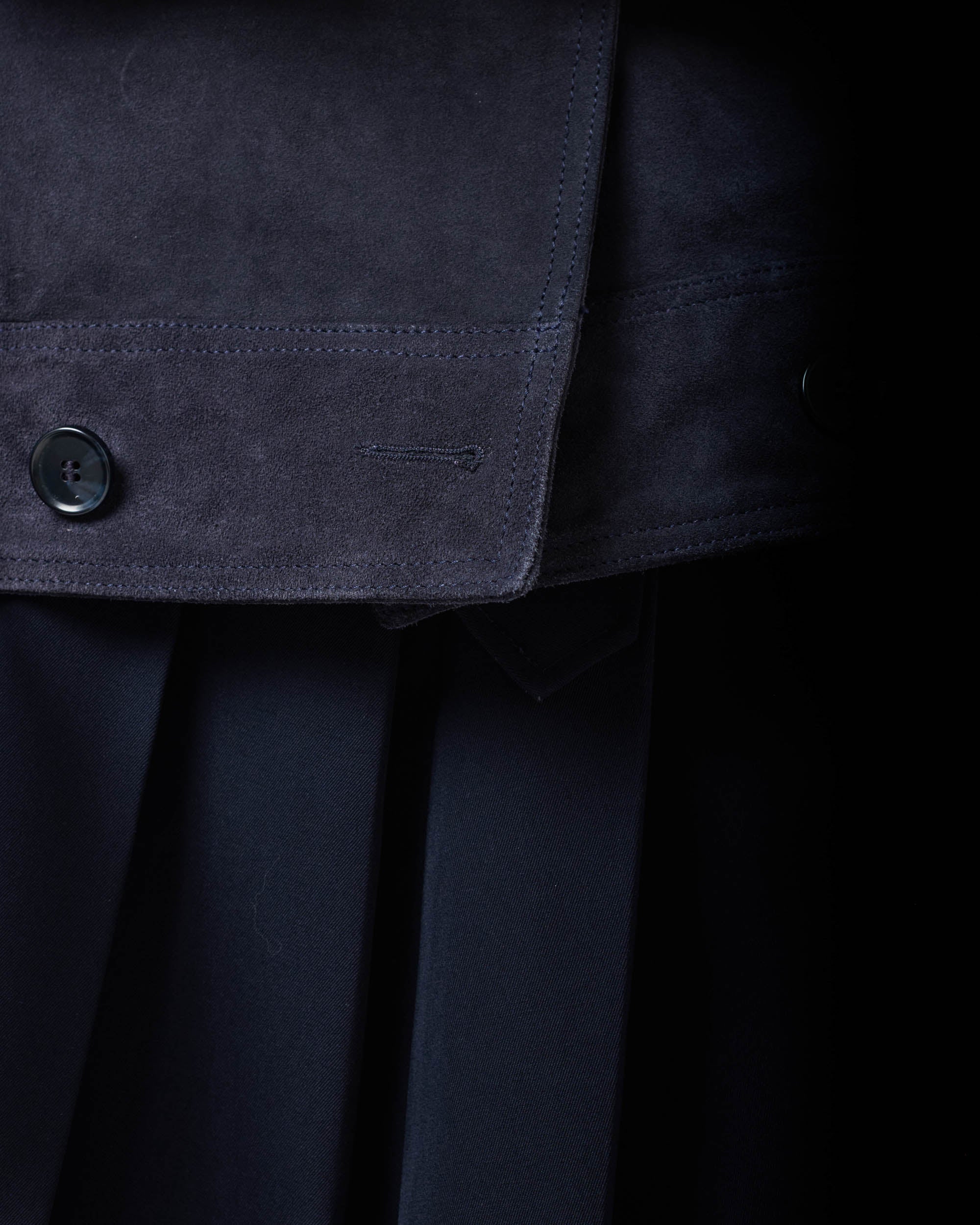 Suede Biker Trench Jacket