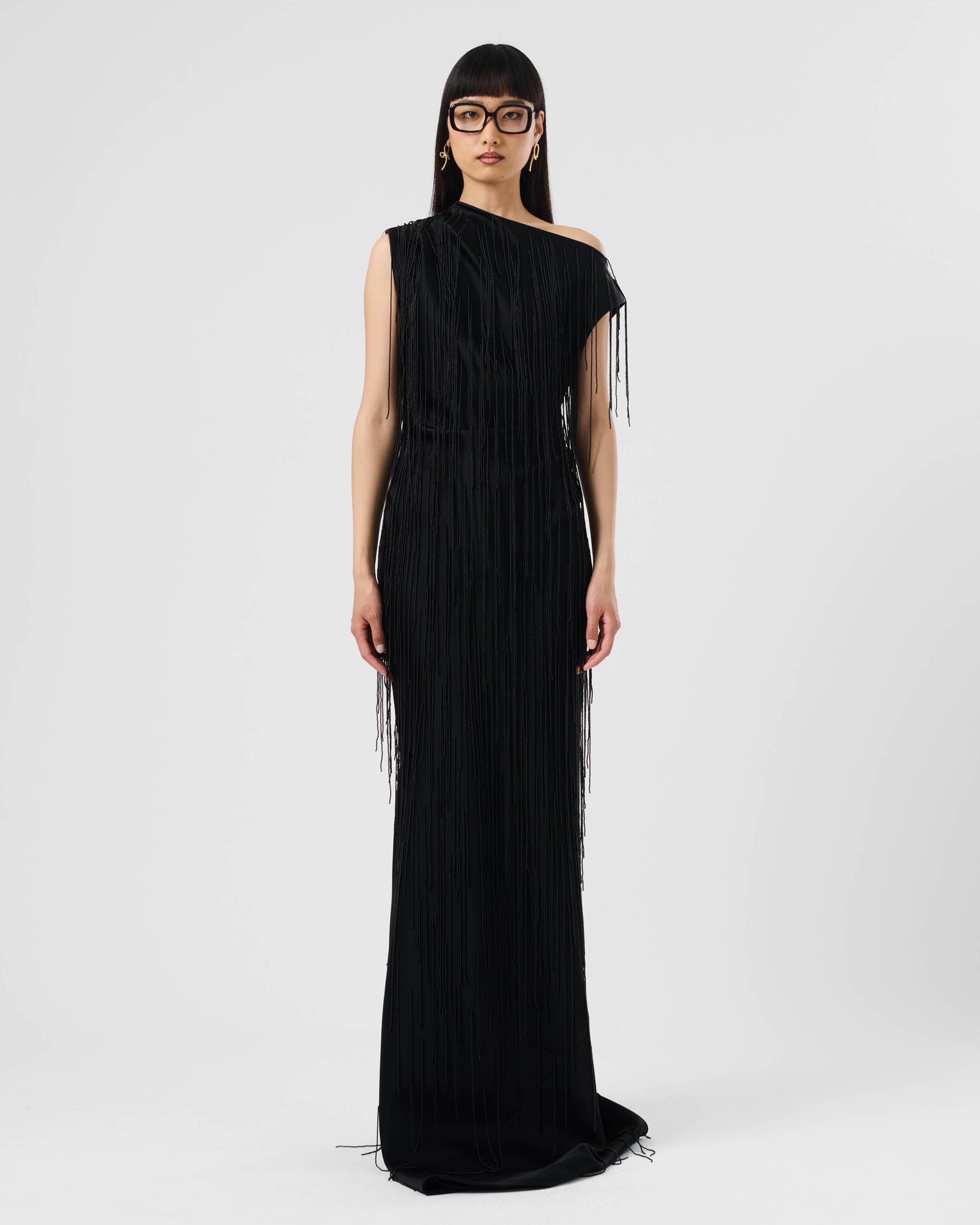 Asymmetric Beaded Dress