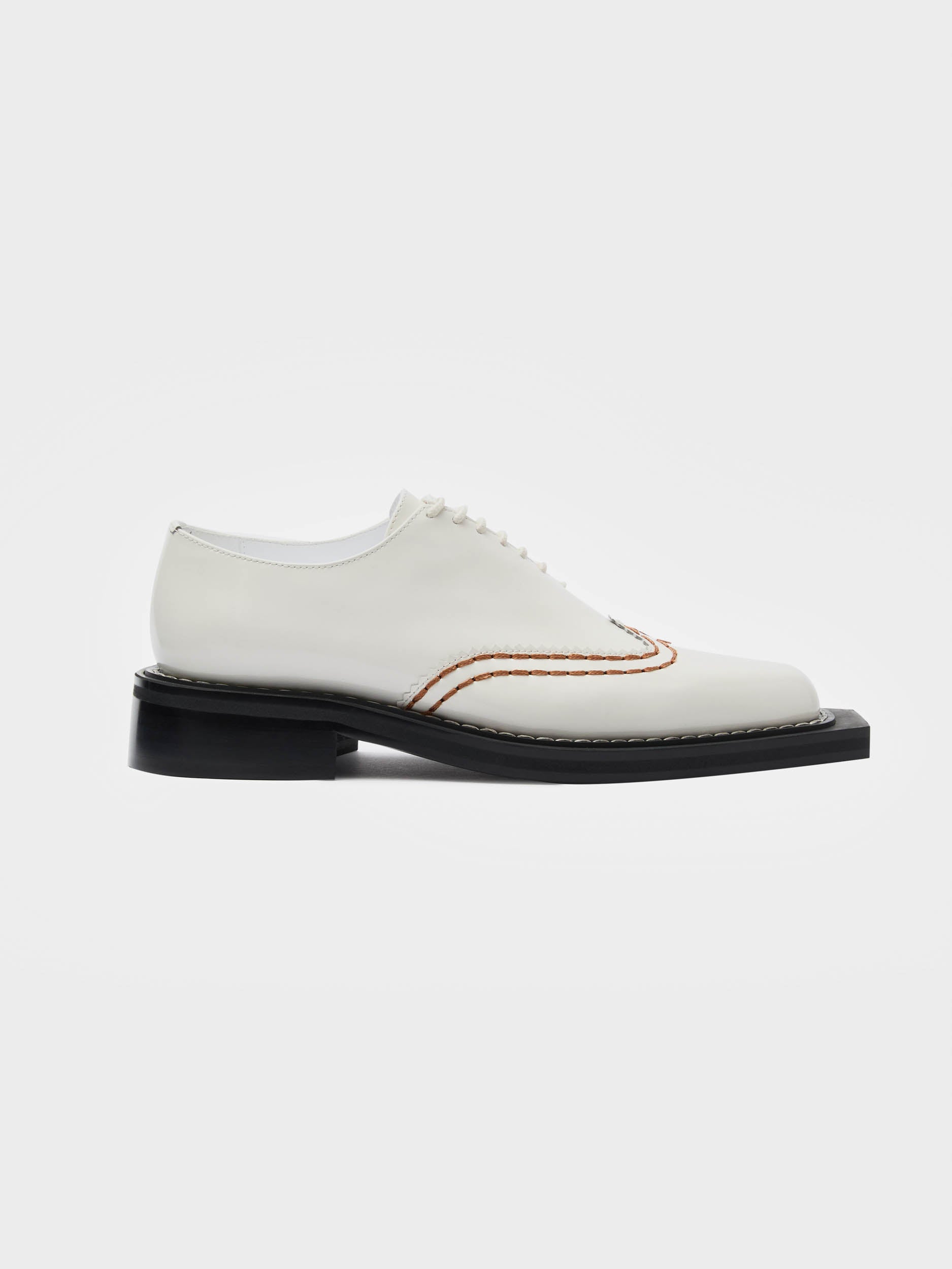 Contrast Stitch Leather Brogues