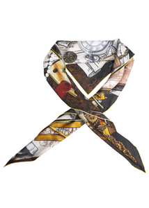 Abstract Graphic Silk Scarf