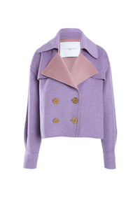 Purple Double Breasted Crop Jacket