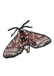 Pink 3D moth brooch