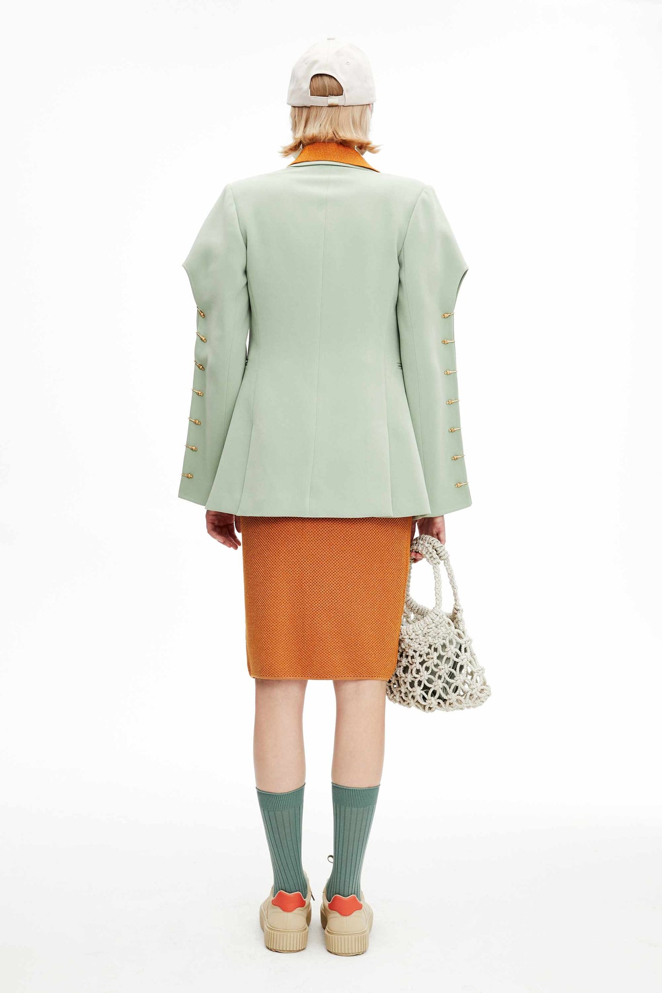 Orange Open Knit Skirt