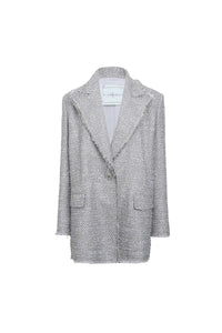 Oversized Grey Tweed Blazer