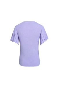 Lilac Crew Neck Rib T-Shirt