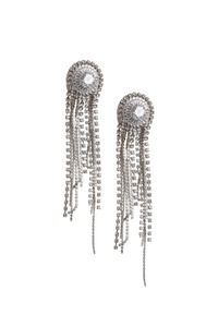 Diamond Hoop Tassel Earrings