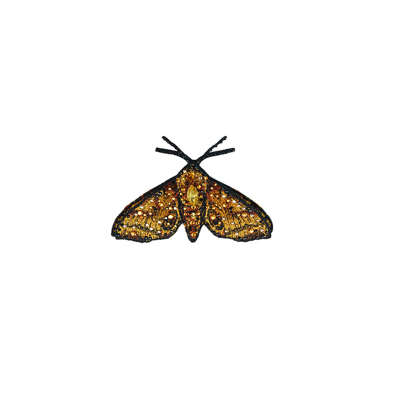 Yellow 3D moth brooch